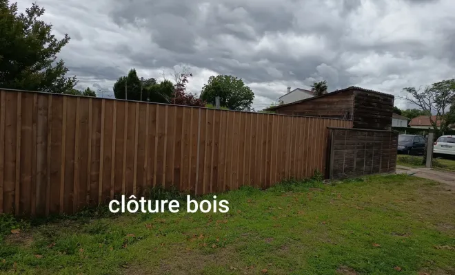 Préparation de terrain et pose d'une clôture en bois à Yzosse, Dax, BJA Terrassement