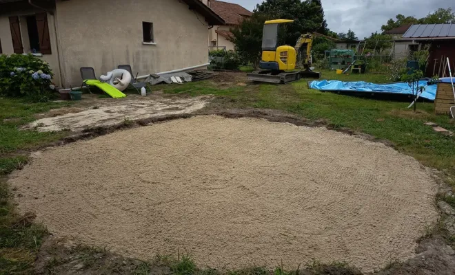 Préparation complète d'un emplacement pour piscine hors sol à Téthieu, Dax, BJA Terrassement
