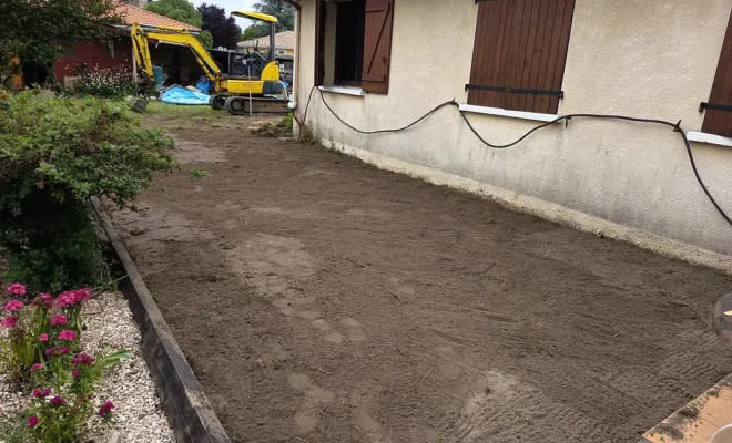 Préparation complète d'un emplacement pour piscine hors sol à Téthieu, Dax, BJA Terrassement